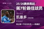 直播吧X咪咕体育|英超第7轮最佳：凯塞多当选，场上唯一亿元先生